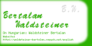 bertalan waldsteiner business card